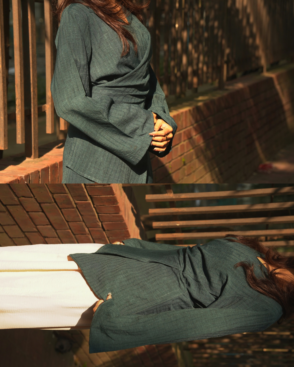MEERA- Green Wrap Co-Ord
