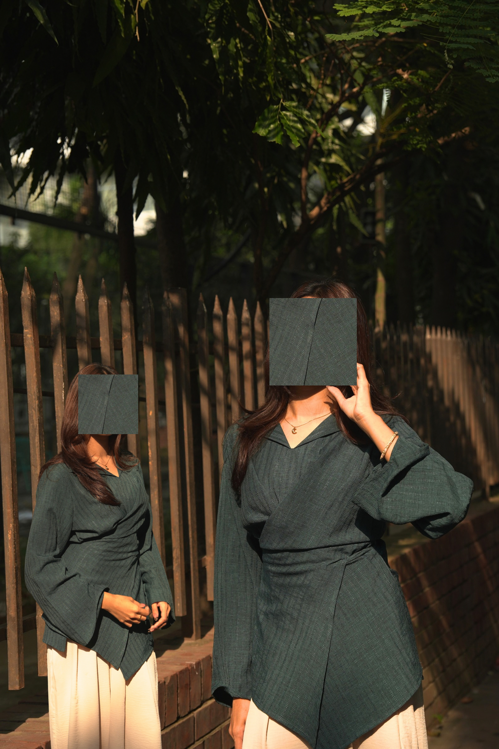 MEERA- Green Wrap Co-Ord
