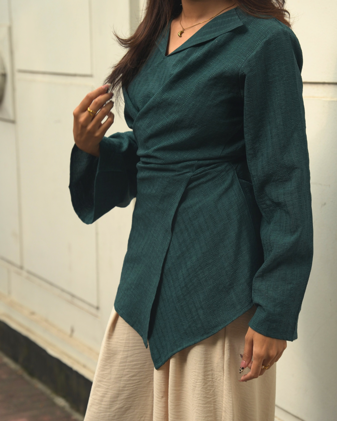 MEERA- Green Wrap Co-Ord
