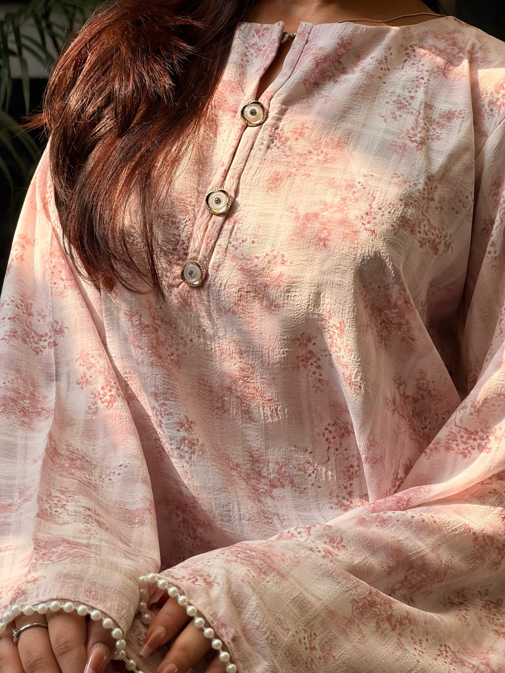 FALAQ — Pastel Pink Farshi Salwar Set