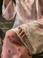 FALAQ — Pastel Pink Farshi Salwar Set