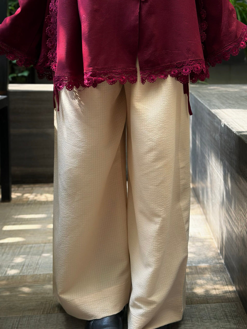 FITOOR — Maroon Full Sleeve Top Co-ord Set