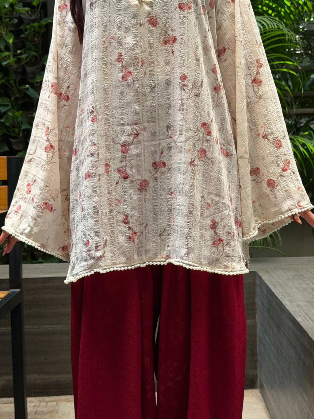 FALAQ — Red Farshi Salwar Set