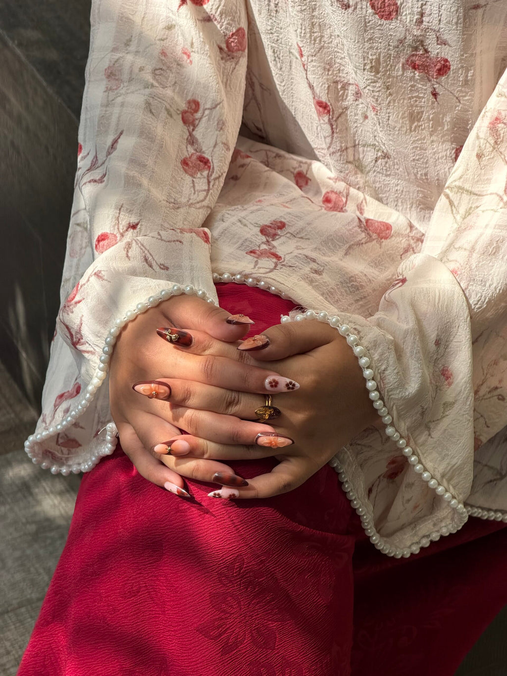 FALAQ — Red Farshi Salwar Set